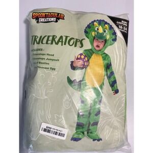 Spooktacular Creations Baby Triceratops Dinosaur Costume Green 18-24 Months NEW
